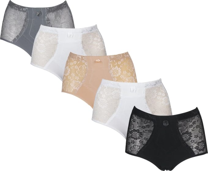 JC 5-Pack Licht corrigerende dames slips H201 ass maat L
