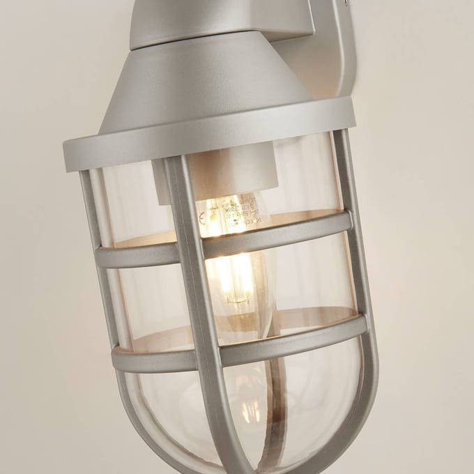Searchlight Buitenwandlamp X Seaside, zilver, IP44