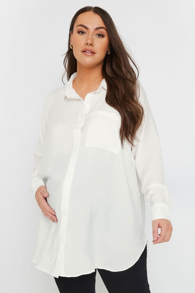 Bump It Up Maternity Overhemd Met Borstzak In Wit Size 46