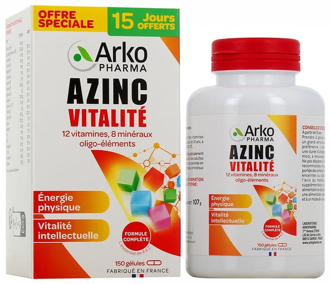 Arkopharma Azinc Vitality 120 Capsules + 30 Gratis Capsules