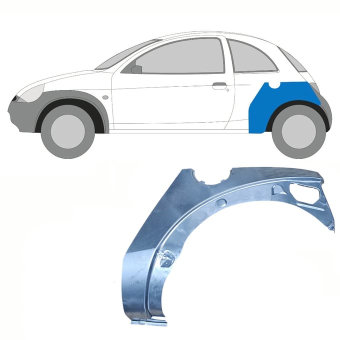 Reparatiepaneel achterspatbord voor Ford KA 1996-2008 / Links