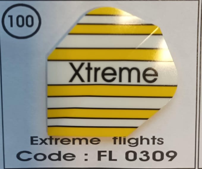 Dart Flights - 10 sets (30 stuks) - 100 micro - Extreme - gestreept geel
