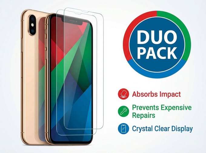 Premium Screenprotector iPhone XS Max – 2 Stuks Duo Pack – Beschermglas, 9H Gehard Glas, Anti-shock, Krasbestendig, Case-Friendly