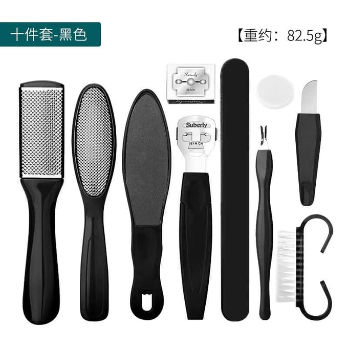 10 stks/set Beroep Pedicure Kit Rasp Voetvijl Eelt Remover Schraper Voetverzorging Tool Kit