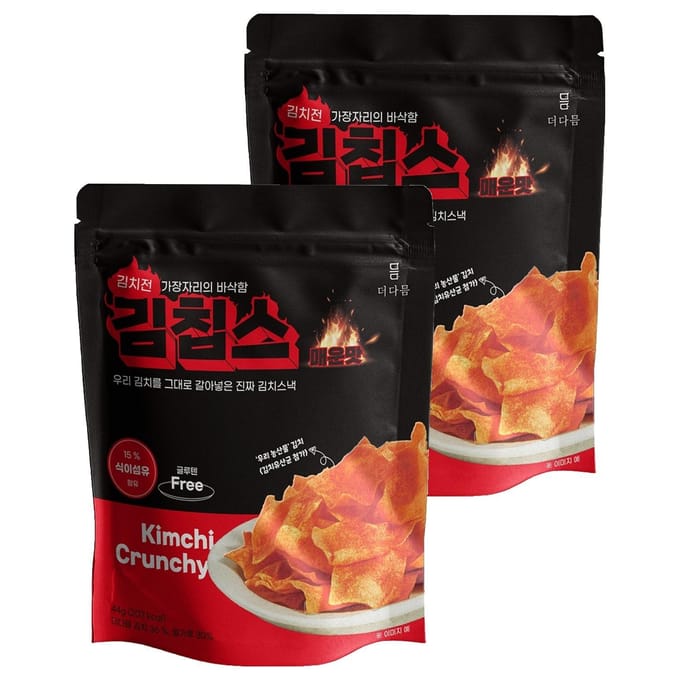Deodadume Kimchips Saveur Épicée Chips de Kimchi Croustillantes 44g x 2 Paquets
