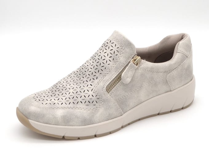 Jana Dames Instapper - 24765-499 Beige Metallic - Wijdte H - Maat 38