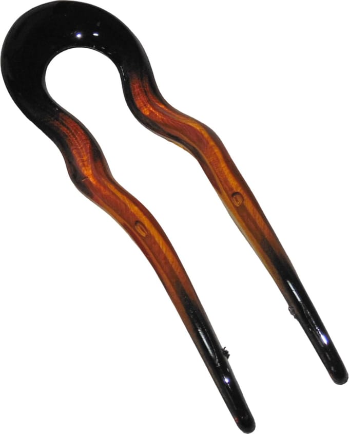 Haarpin bruin - lengte 13 cm / breedte 4 cm - Herfst - Herfstkleuren