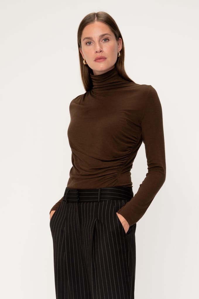 VIVEH Alcor Top Walnut Taglia: 42 | Maglie a manica lunga Outlet | Donna | Marrone