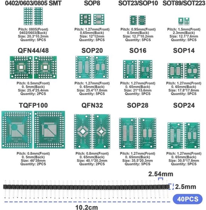 Store_8 - Adapter Boards - 51 Stuks - Veelzijdige Set - Groen