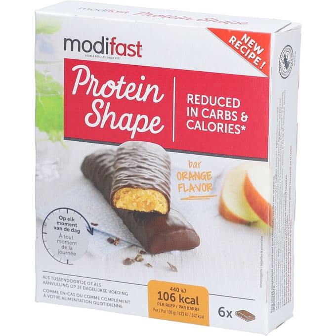 Modifast Protein Shape - Reep Sinaas & Pure Chocolade - 6 stuks - Eiwitreep