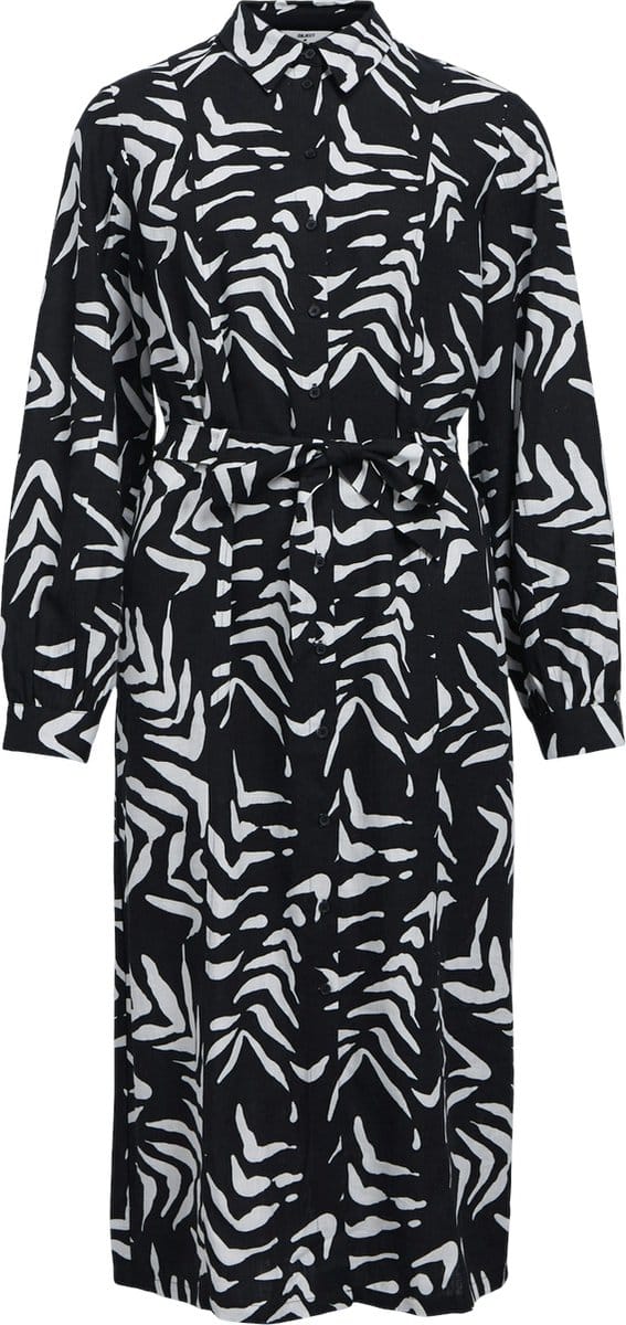 Object Objemira Tilda L/s Dress Dames - Jurk - Zwart - Maat 34