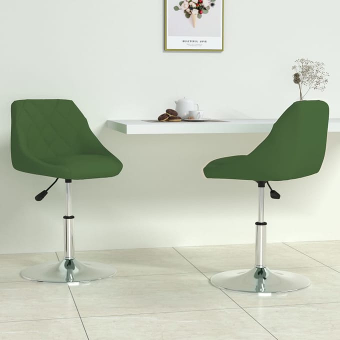 vidaXL - Eetkamerstoelen - draaibaar - 2 - st - fluweel - donkergroen