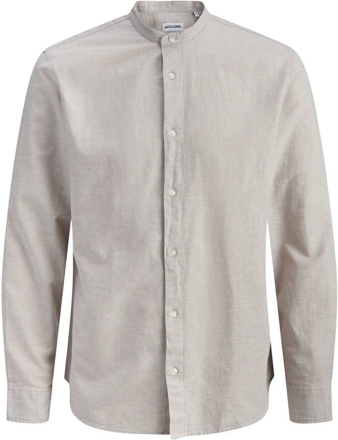 JACK&JONES PLUS - JJEBREEZE LINEN BLEND BAND SHIRT L PLS PLUS - Heren PLUS - Overhemden