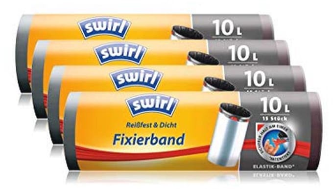 Vuilniszakken met bevestigingsband - 10 liter, 4-pack