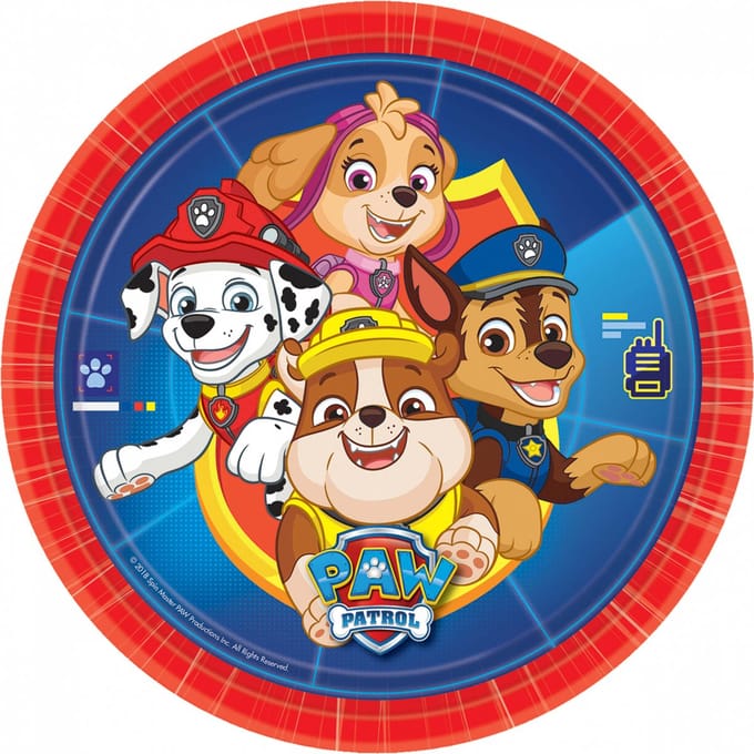 Amscan - PAW Patrol Borden - 22,8 cm - 8 stuks