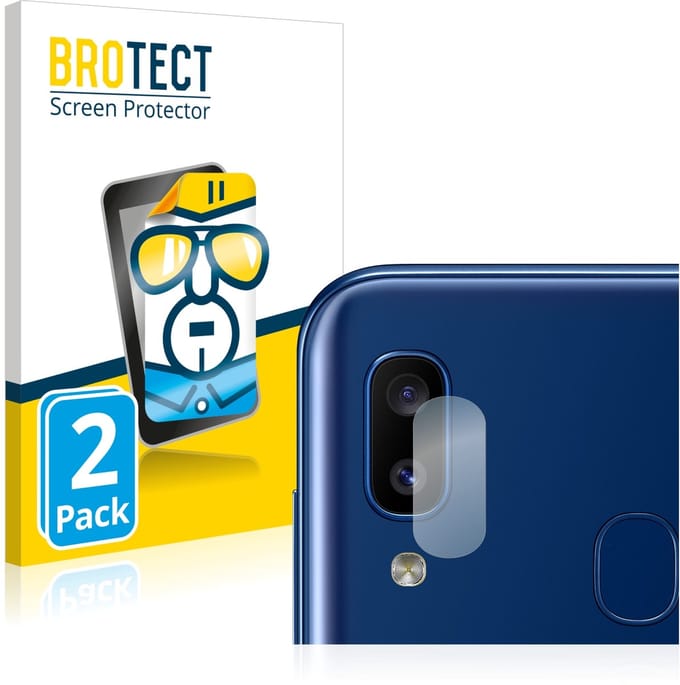 BROTECT - Screenprotector voor Samsung Galaxy A20e (ALLEEN Camera Lens) - Folie Beschermfolie transparant 2 Stuks