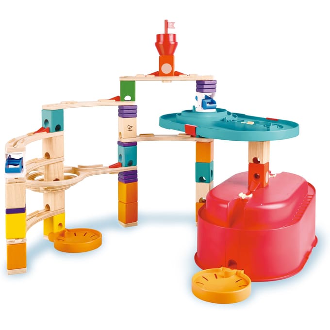Hape Quadrilla Stack Track Bucket Set - Knikkerbaan Bouwset 90 Delig, Speelgoed vanaf 4 Jaar