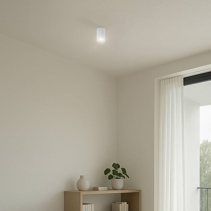 Sollux Lighting Plafondlamp Karbon - GU10 - wit - aluminium - 10x6.5x6.5cm
