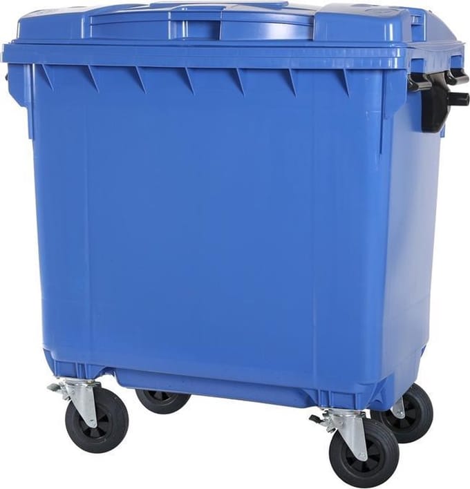 4-wiel afvalcontainer - 770 liter - blauw