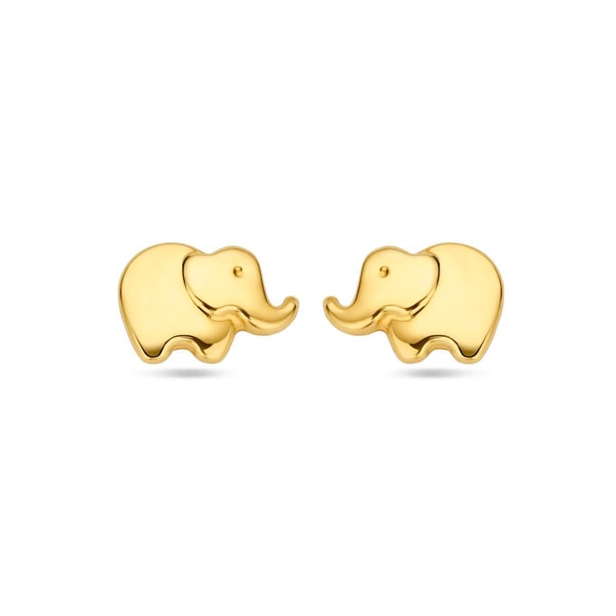 14K Geelgoud Oorknoppen Olifant 5 Mm 4031844