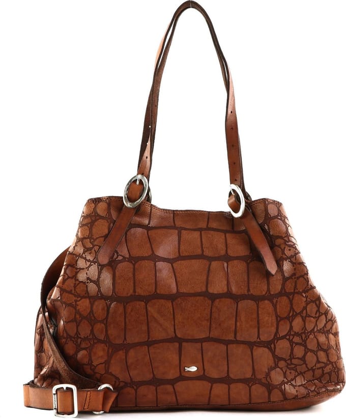 CAMPOMAGGI Leren Schoudertas Shopper Centaurus Shopping Bag Cognac Bruine