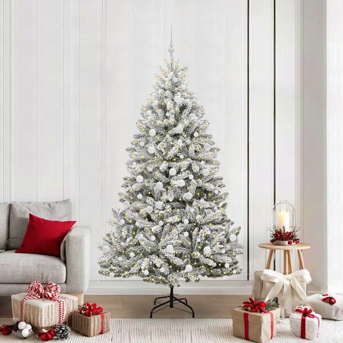 vidaXL - Kunstkerstboom - 210 - cm - 300 - LED's - Warmwit - PVC - en - Staal