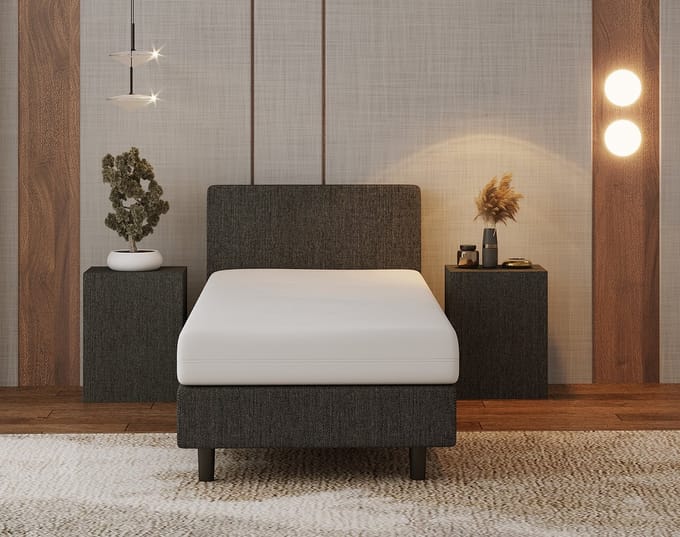 Nessa® - 90x190 Boxspring Bjorn Antraciet + Pocketvering matras 20cm