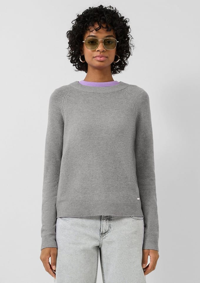 Dame comfortabel T-shirt met ronde hals QS Regular Fit