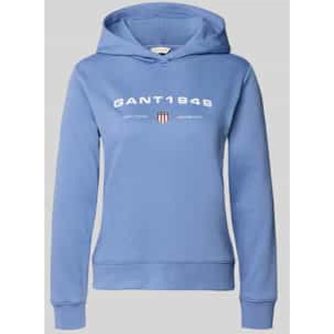 Regular fit hoodie met labelprint