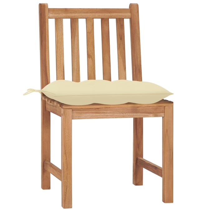 vidaXL - Tuinstoelen - 6 - st - met - kussens - massief - teakhout