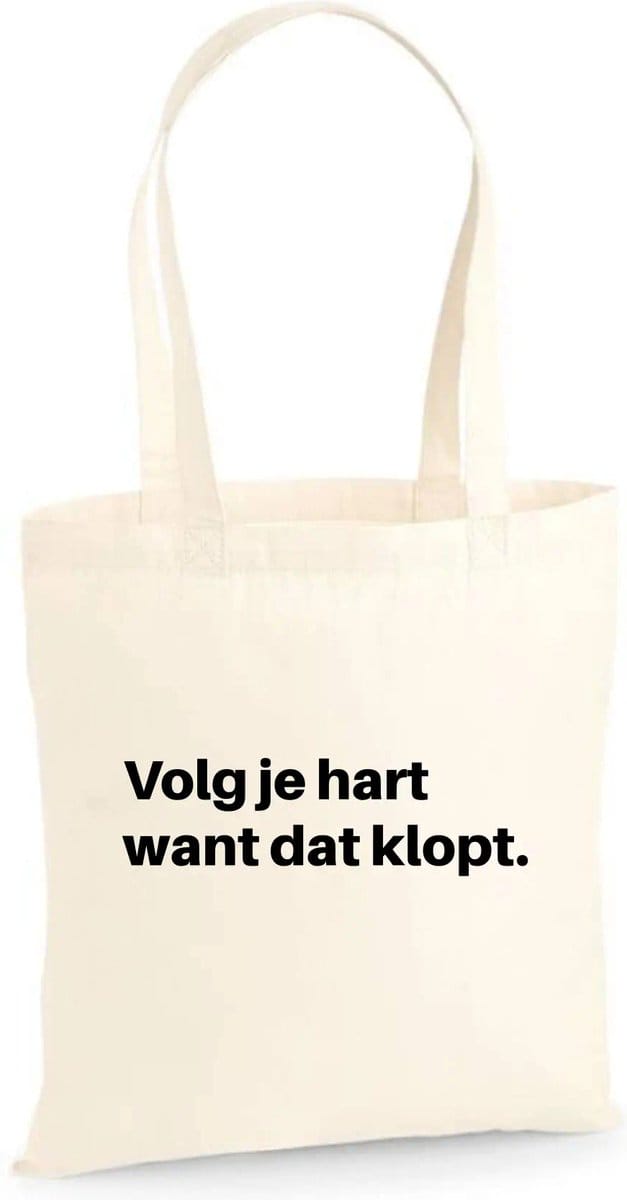Linnen tas Volg je hart want dat klopt One Size