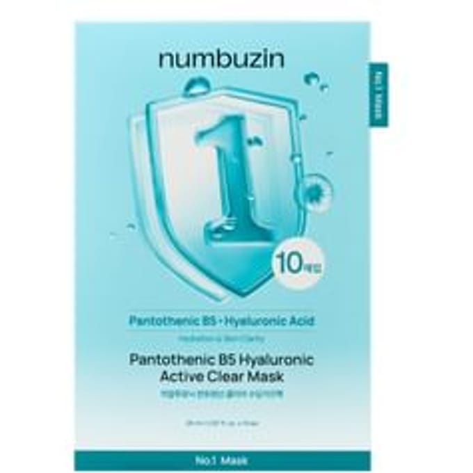numbuzin - No.1 Pantothenic B5 Hyaluronic Active Clear Mask Set 10 sheets 26ml x 10 sheets