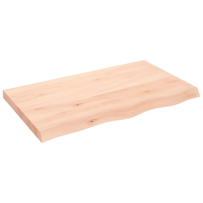 vidaXL - Wastafelblad - 100x60x(2-6) - cm - onbehandeld - massief - hout