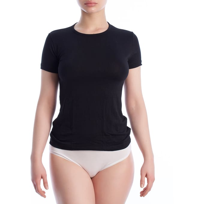 Dames Bamboe Korte Mouw Onderhemd Q715