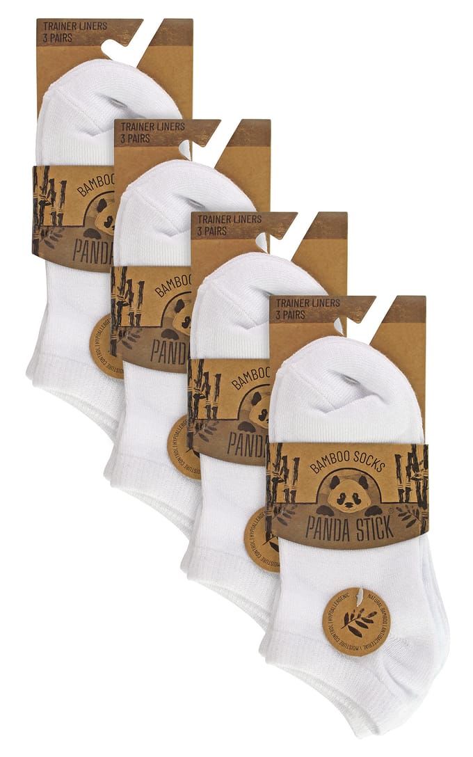 12 Paar Multipack Kinder Bamboe Trainer Sokken | Jongens Liner Sokken Ankle Wit - Wit