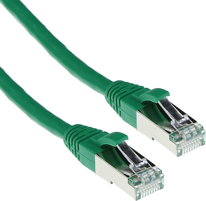 ACT Groene 7 meter LSZH SFTP CAT6A patchkabel snagless met RJ45 connectoren FB7707