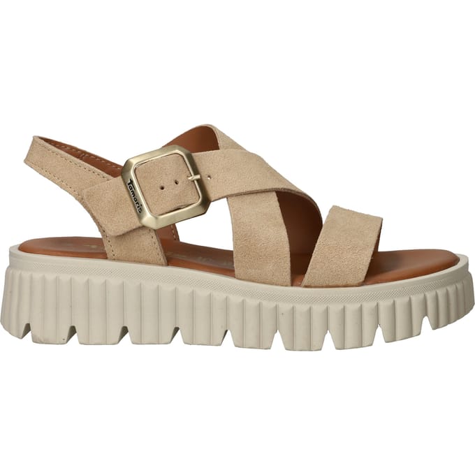 Tamaris Sandalen beige Suède - Maat 40