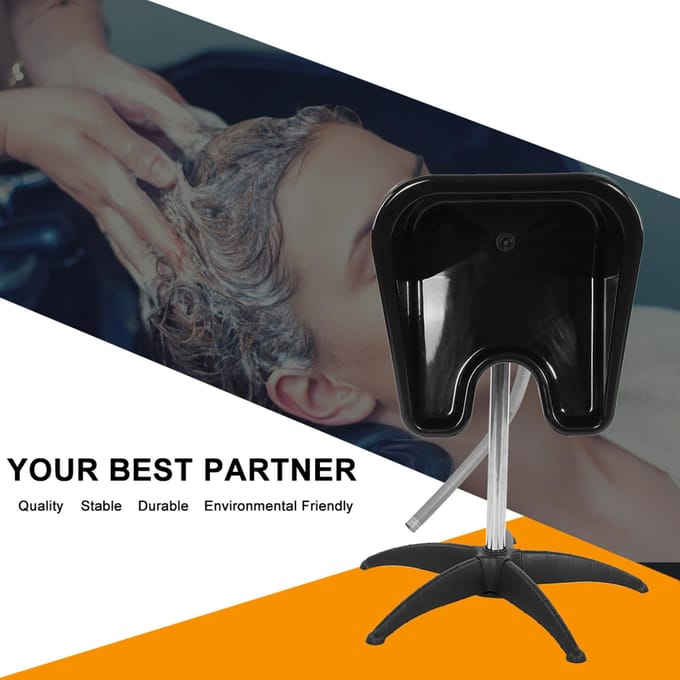 Verstelbare Hoogte Haarwasbak Kappersalon Kom Plastic Shampoo Haarbehandelingskom wit