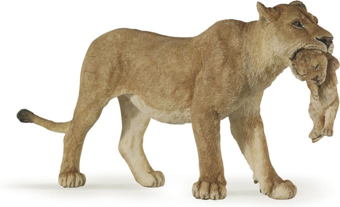 Speelfiguur - Wild dier - Leeuwin met welp