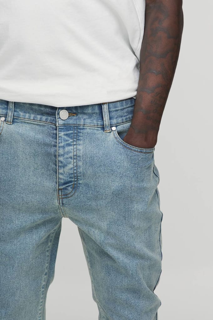 Essential Skinny Fit Stretch Washed Jeans | Stonewash | Size 54R