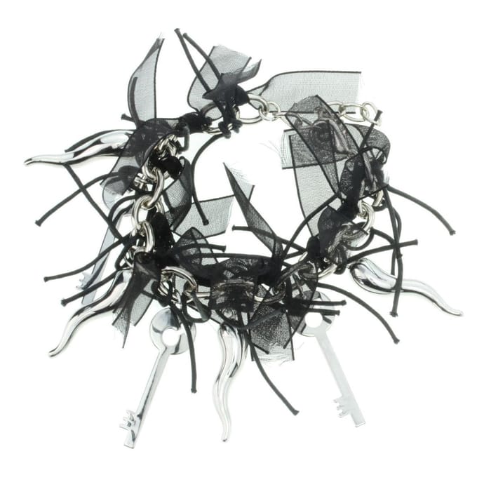 Behave - armband sleutelhangers zwart - opvallend en rebels - dames