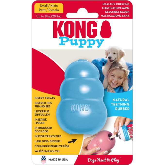 KONG Puppy Maat S Blauw Rubberen Puppyspeelgoed