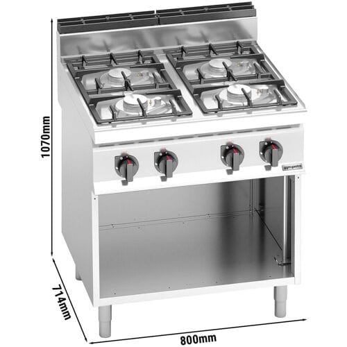 GGM Gastro Gasherd - 21,5 kW - 4 Brenner Zilver