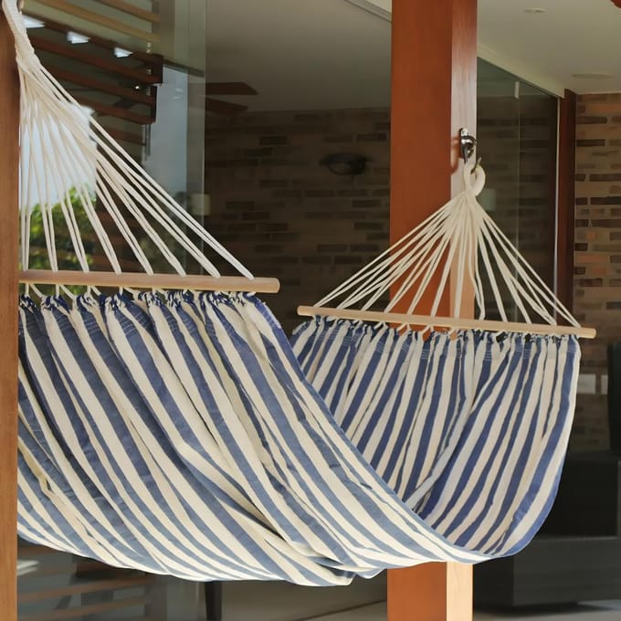 Zolta - Hamak - 220x160cm - Boho Stijl - Mogelijk Dubbel - Sterk en Duurzaam