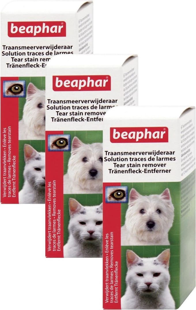 Beaphar Traansmeerremover - Oogverzorgingsmiddel - 3 x 50 ml