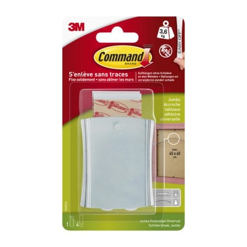 Command™ Schilderijhaak Metaal, 17048C, ophanging met draad, 1 haak + 6 Strips, 3,6kg