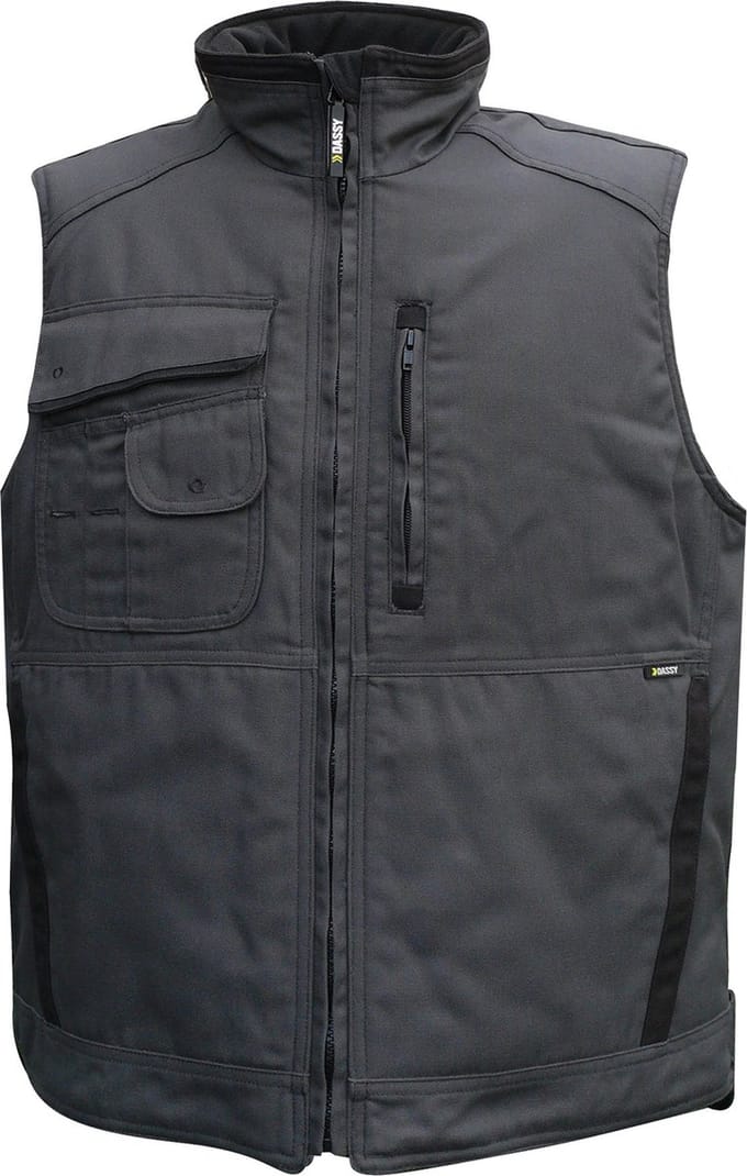 Dassy Wayne Canvas bodywarmer 350087 - Antracietgrijs/Zwart - 3XL