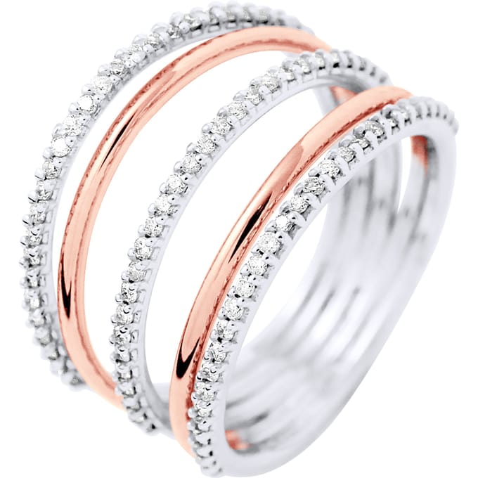 Diamond Ring 0.45 Cts White Gold en Rose Jewelry