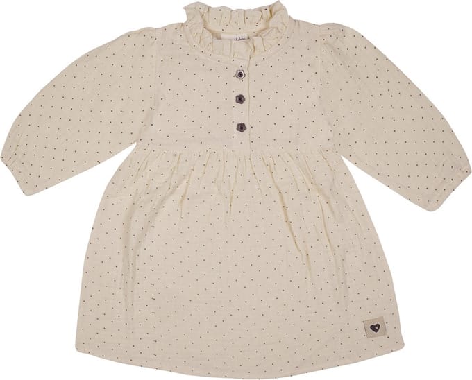 Frogs and Dogs - Jurk Stippen | Beige - Katoen - Maat 98
