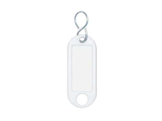 WEDO Sleutelhanger Met S-Ring, 2-Gaats, Wit (pak 10 stuks)
